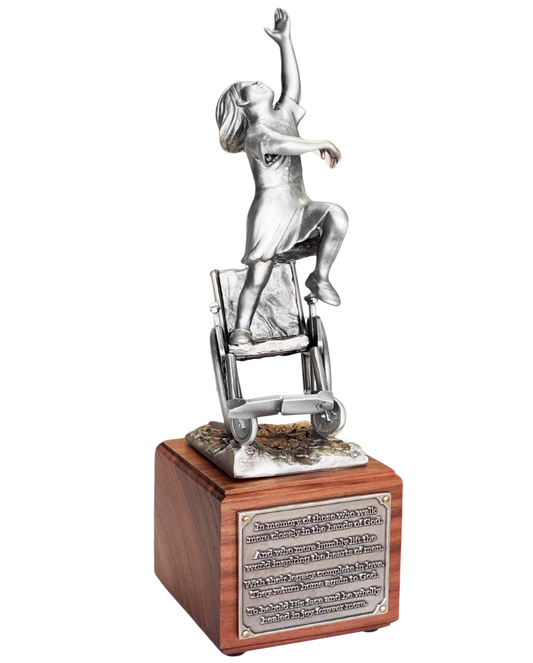 12-Inch Pewter Eleanor Statue with Hand-Crafted Walnut Base